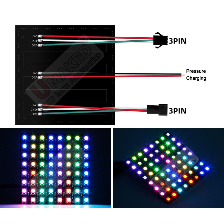 2pcs WS2812B Individually Addr – обзор и цена Rgb Led Matrix 8X8