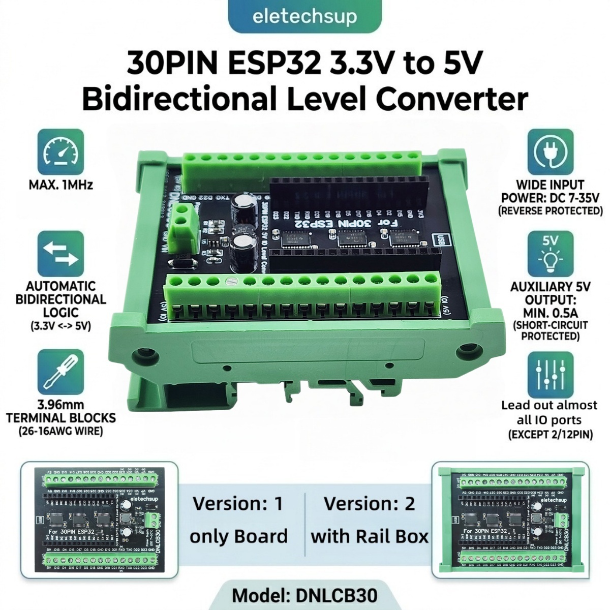 ESP32 30P DIN Rail Adapter, 3. – обзор и цена Level Shifter 3.3V
