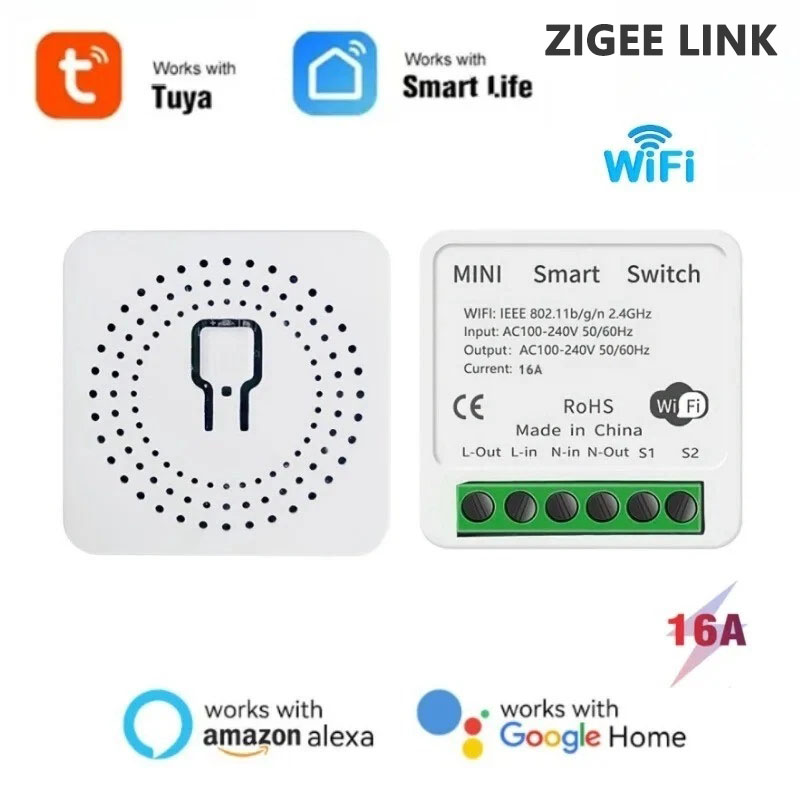 16A Tuya Smart WiFi Switch 2-W – обзор и цена Diy Home Automation Controller