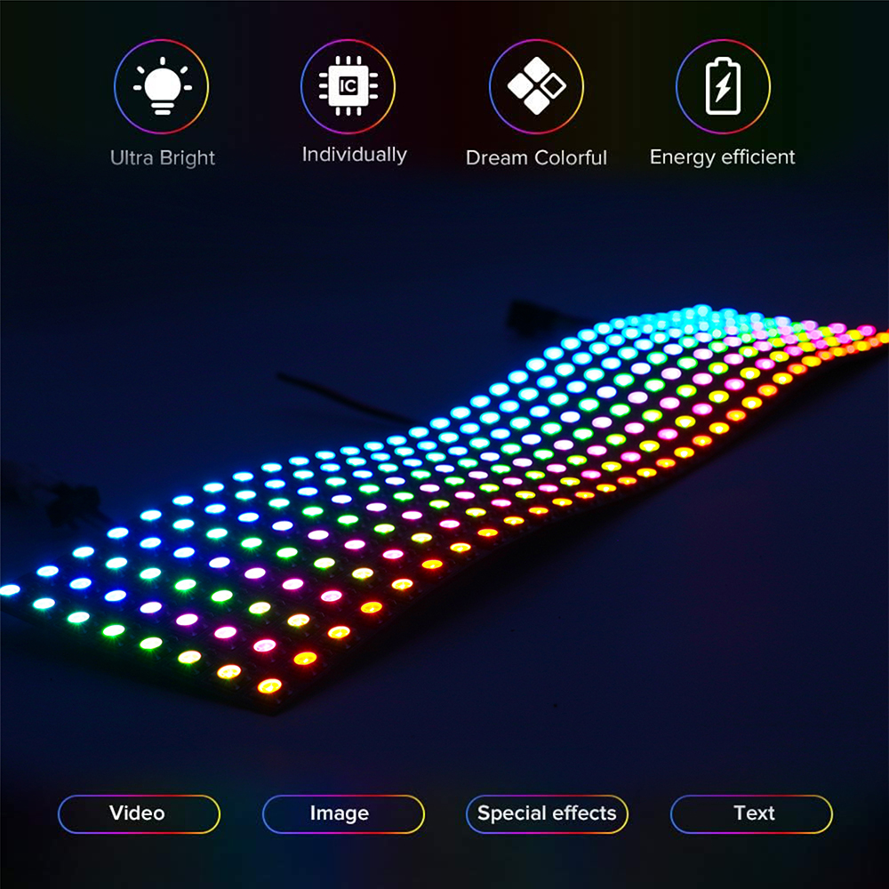WS2812B SMD5050 RGB Panel LED  – обзор и цена Rgb Led Matrix 8X8