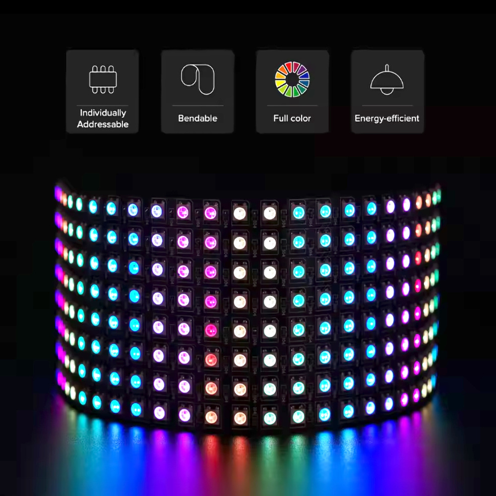 DC5V WS2812B RGB LED Panel Scr – обзор и цена Rgb Led Matrix 8X8